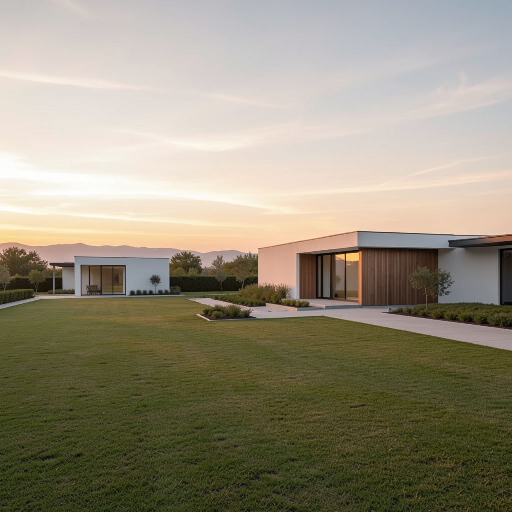 Vista arquitectónica sobria de Buenos Aires al amanecer sin personas visibles